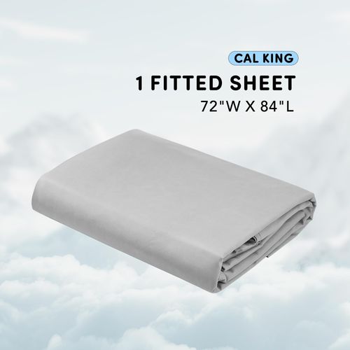 Comfort Spaces Coolmax Moisture Wicking Fitted Sheet ONLY Super Soft, Fade Resistant, All Elastic Deep Pocket Fits Up to 16" Mattress - Warm Weather Cooling Sheets for Night Sweats, Cal King, Grey