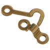 The Hillman Group 853010 Solid Brass Decorative Hooks with Staples - Bright Brass Finish 2-Pack