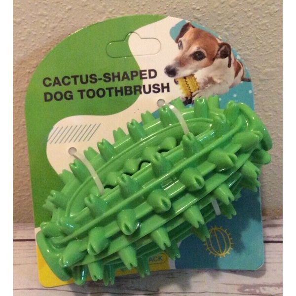 Cactus-Shaped Dog Toothbrush Teeth Cleaning Toy Thermoplastic Rubber NIP