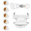 Pispoer | Base Conversion Adapter | Square Pull Lamp Socket | Fits E26 Base | Square Hook Cylin | Bulb Socket | No Construction Required | Easy Installation | PSE Certified| White | Set of 6|