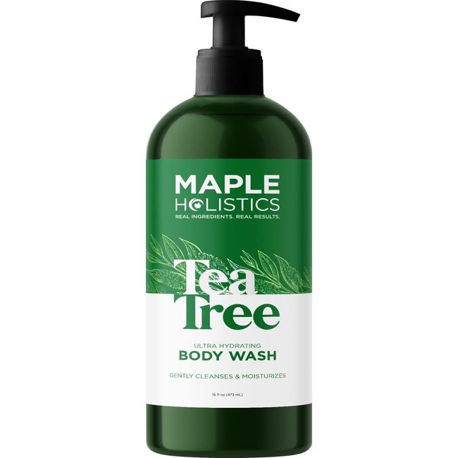 Tea Tree Oil Body Wash - Hydrating Shower Gel Tea Tree Body Wash for Women and Men - Women and Mens Body Soap with Peppermint and Tea Tree Essential Oil and Moisturizing Body Wash for Dry Skin Care