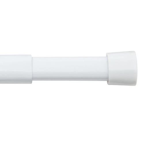 Spring Window Fashions Oval Spring Tension Curtain Rod 48 to 84-Inch Adjustable Width, White