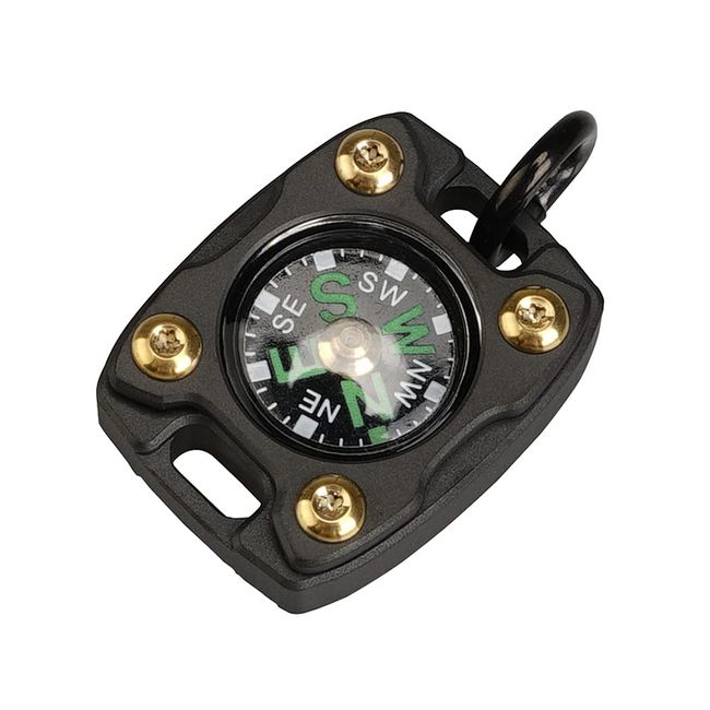 MecArmy CMP2-T High Sensitivity EDC Compass, Exquisite Carved Mechanical Instrument Inspirational Design, Free Bead Chain Wearing as Luminous Pendant in the Dark (TITANIUM PVD Black)