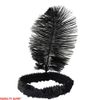 Roaring 20's Black Sequined Showgirl Flapper Headband with Feather