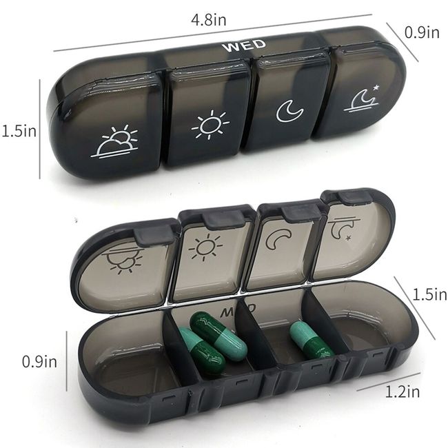 Pill Organizer 4 Times a Day Daily Pill Box Organizer Large Weekly