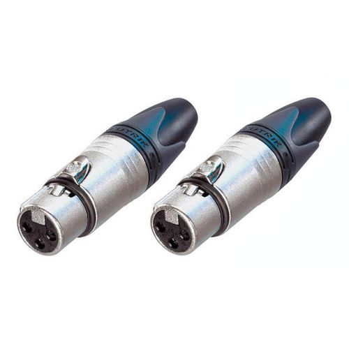 2 Neutrik NC3FXX 3 Pin Female XLR Mic Connector Nickel, Silver Contact