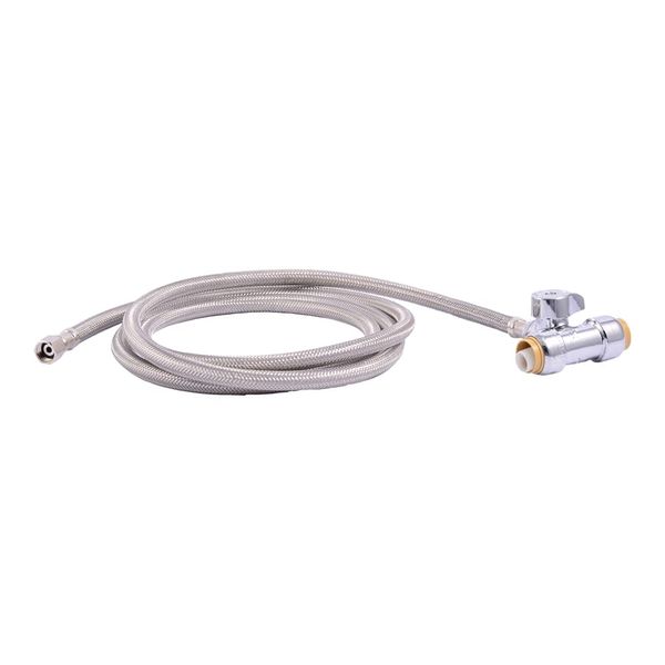 SharkBite 1/2 x 1/4 Inch x 10 ft Brass Push to Connect Ice Maker Installation Kit, 26038