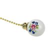 Tsnamay 2Pack Ceramics Ceiling Fan Pull Chain, Silver Flower Ball