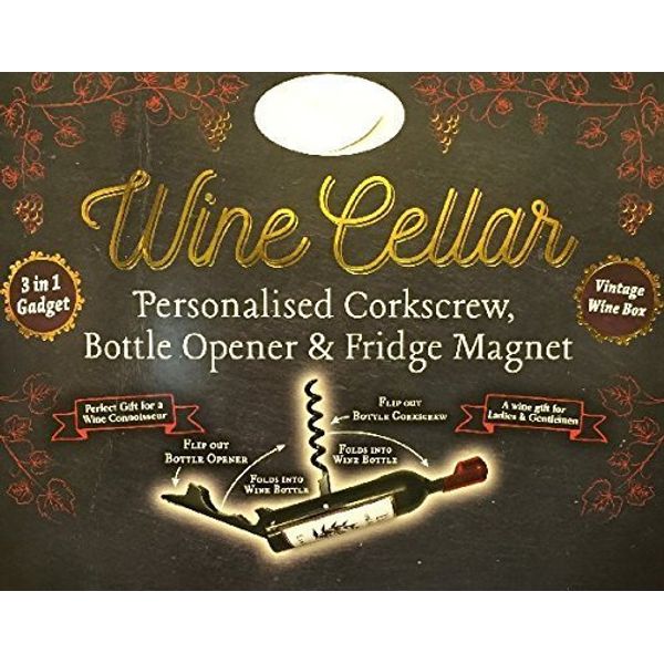 Bottle Opener/Corkscrew ~ NAMES (B) ~ Corkscrew/Bottle Opener & Fridge Magnet (Beverley)