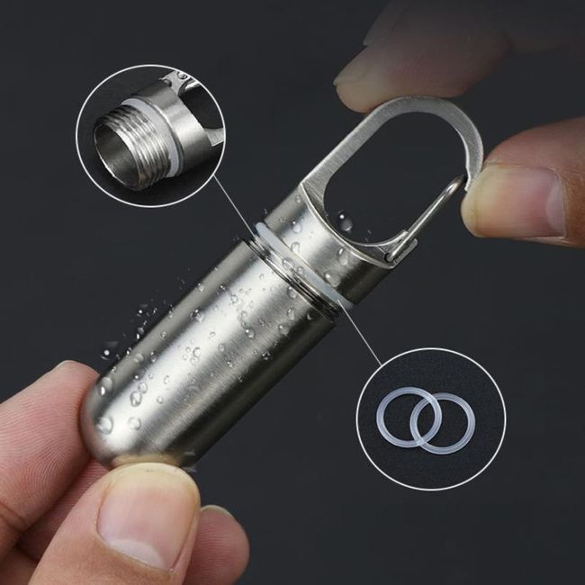 Portable Mini Stainless Steel Sealed Capsule Waterproof Pill Box