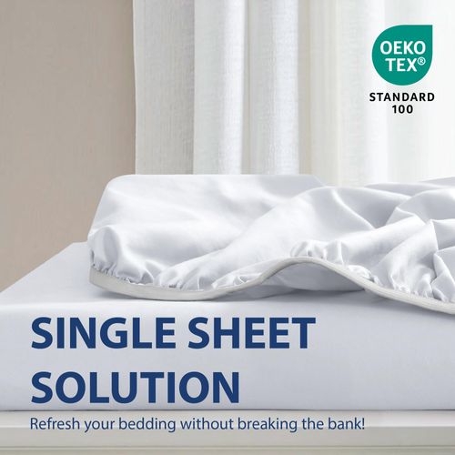 Cathay Home Twin XL Fitted Sheet - Double Brushed Ultra Soft - Wrinkle & Fade Resistant - 21" Extra Deep Pocket Fitted Sheet Only - Good Fit for 19"-23" Deep Mattress (Twin XL, White)