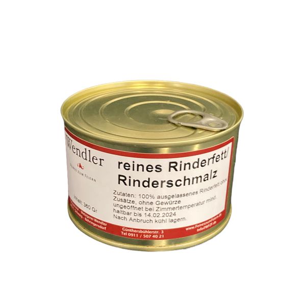 Rinderfett/Rindertalg/Rinderschmalz hausgemacht in der Dose (360gr)