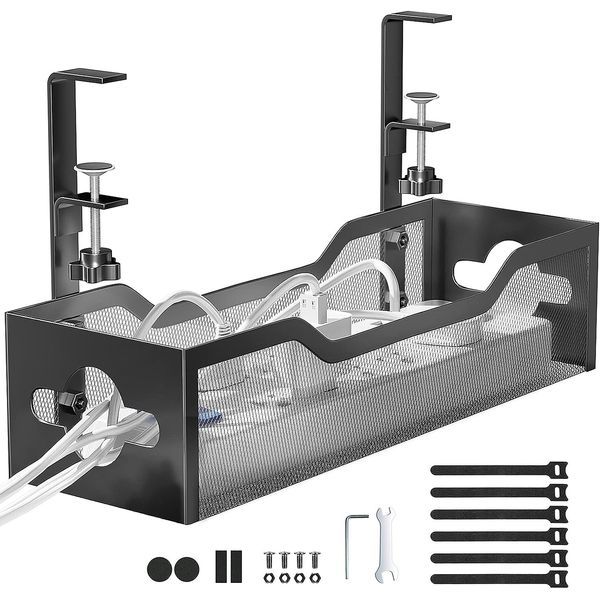 Cable Desk Organizer Tray 🧩 Under Desk Wire Management for Office & Home