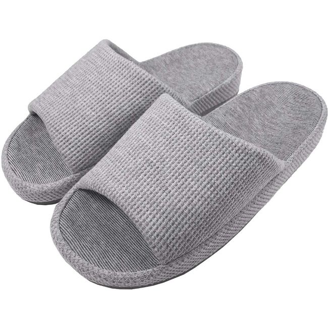 Okumura Slippers, Bamboo Charcoal, Comfort, Size M, 9.1 - 9.6 inches (23 - 24.5 cm), Gray, Antibacterial, Deodorizing