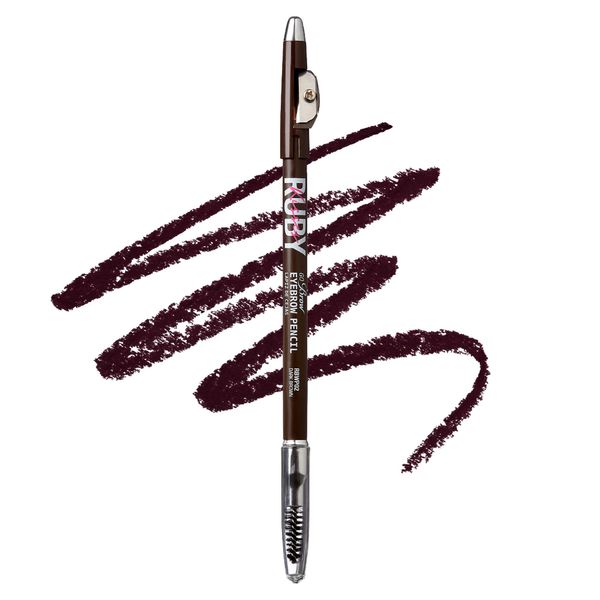 Ruby Kisses GoBrow Eyebrow Pencil, Sharpenable, Longwear, Long Lasting Eyebrow Wooden Pencil for Natural-Looking Brows (Dark Brown)