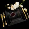 12oz Disposable Clear Square Plastic Soup Bowl Splendid Collection Design 20pcs
