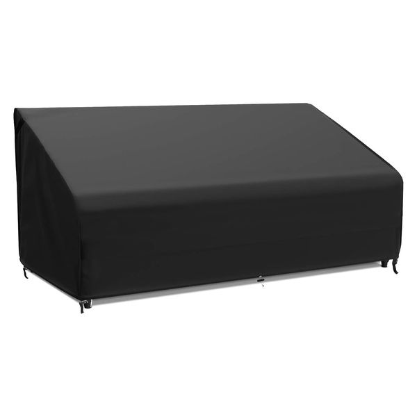 MR. COVER 3-Seater Outdoor Couch Cover Waterproof, 80 Inch Patio Furniture Cover for Sofa, Heavy Duty Polyester & Double-Stitched Seams, Classic Black