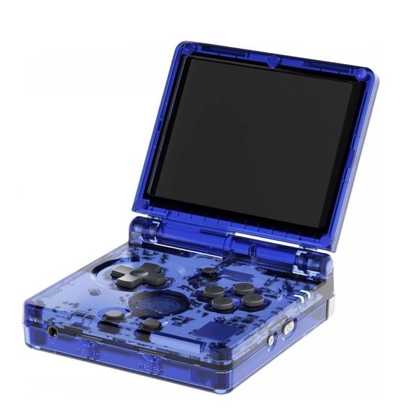 RG35XXSP Flip Portable Handheld Game Console 3.5inches IPS Screen Clamshell Retro Game Player, Linux System Include 64GB TF Card 3300mAh Rechargable Battery(Blue Transparent)