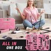 WORKPRO Pink Household Home Tool Kit, 258PCS Portable Complete Hand Tools NEW