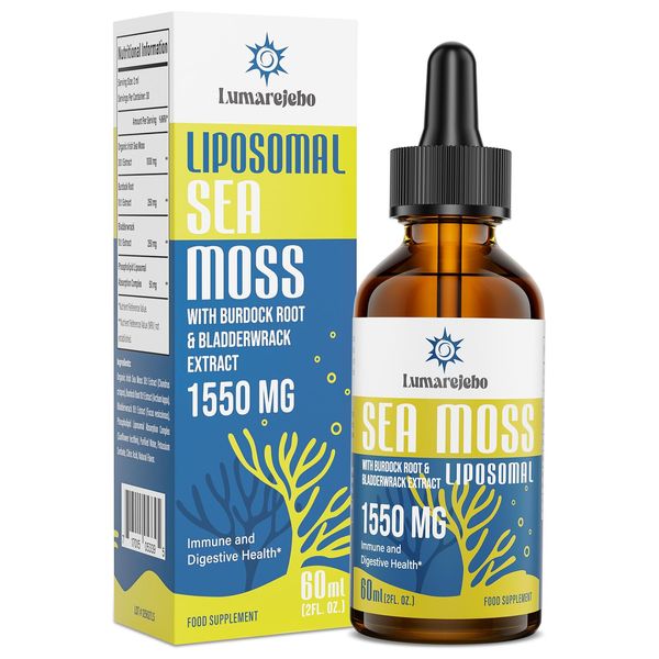 Liposomal Irish Sea Moss Drops 1550MG, with Burdock Root and Bladderwrack Extract, 4X Stronger Than Pills & Gel, Support Gut & Immune Health (Pack of 1)