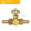 1/4" Brass Needle Valve Propane Butane Gas Adjuster Barb 1Mpa
