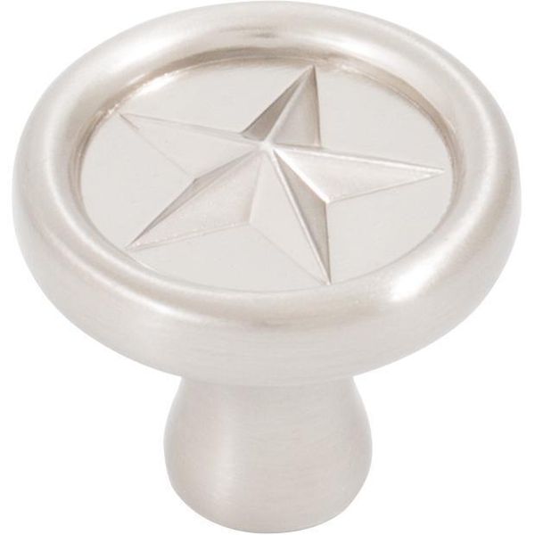 Texas Star Cabinet Knob, 1-1/4 Inches, Satin Nickel by Stone Harbor Hardware