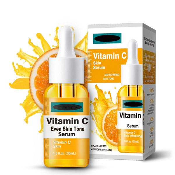 Shefave Vitamin C Serum Gesicht mit Hyaluron, Vitamin C Tropfen Gesichtsserum, Pickelmale & Pigmentflecken Entferner Gesicht, Feuchtigkeitsserum gegen Pigmentflecken, Gleichmäßiger Hautton