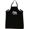 Elephant Black Apron (Silver Print)