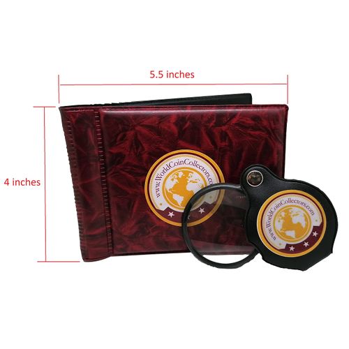 Zaioo World Coin Collectors Starter Kit ♥ 24 Coins from All Over The World + Coin Album + Magnifying Lens + Coin Tweezers Coins of The World Bundle
