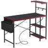 44" Reversible Gaming Desk with Power Outlet & LED Lights Corner Computer Desk