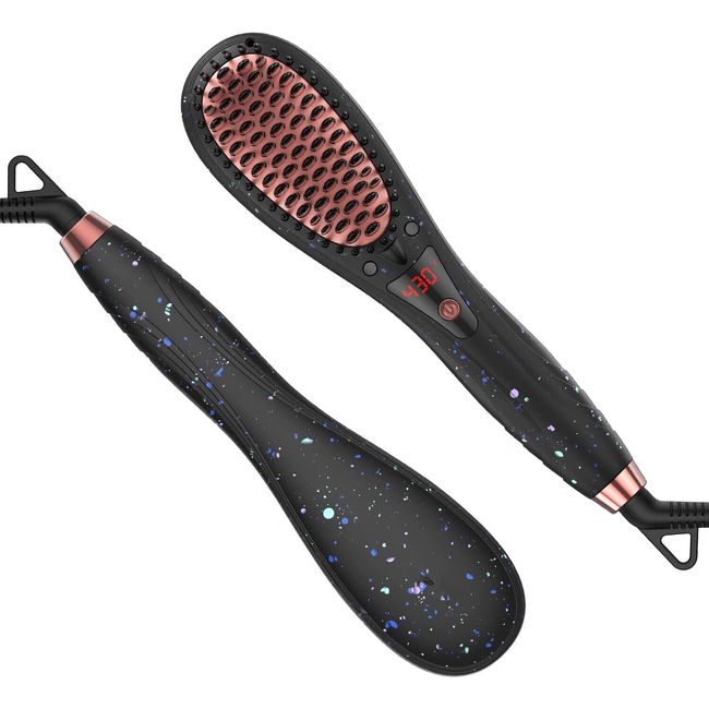 Hair Straightener Brush Negative Ion –Professional Curly Thick Hair Styling Tool