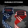 Harbinger Padded Cotton Lifting Straps with NeoTek Cushioned Wrist (Pair), Flag