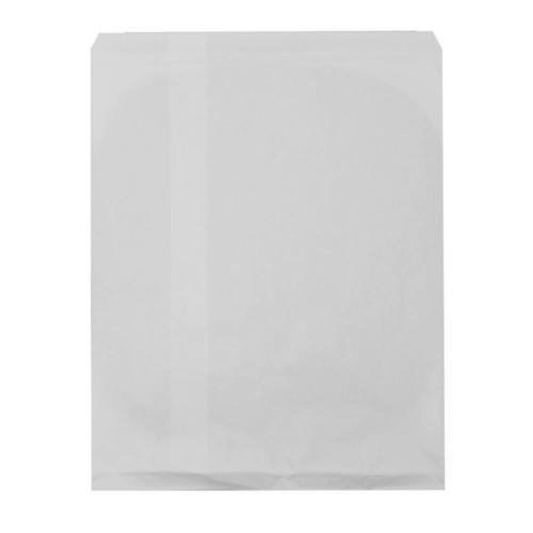 N'icepackaging 50 Qty 12 x 14 Plain White Kraft Flat Plain Paper Gift Bags or Patterned Decorative Bags for Candy, Cookies, Merchandise, Pens, Party