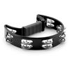 Tiger Half Moon Tambourine in Black - Plastic Cutaway Tambourine