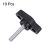 sourcing map 10pcs Tee Wing Knobs Thumb Screws M4 x 20mm Standard Male Thread Plastic T/Z Knobs Adjustable Handles Hand Clamping Thumbscrew, Black
