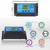 YUWENW PWM Solar Panel Charging Controller, Solar Charge Controller, Battery Charging Controller, Large LCD Display, Dual USB Port, Intelligent, Time, Multi-Function Adjustable, Overcharge, Overload,
