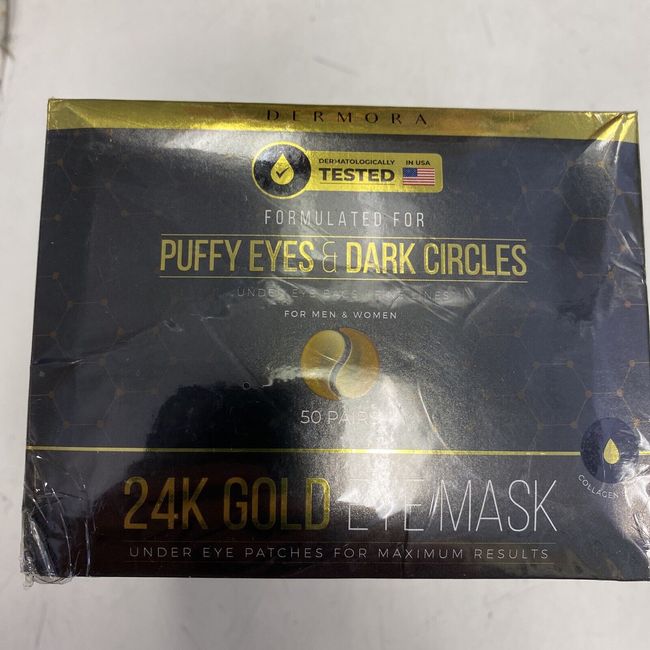 50 pairs Dermora  Smoother Eyes 24K Gold Eye Mask Exp 08/2024. Sealed box