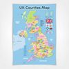 A1 UK Counties Map Wall Education Poster