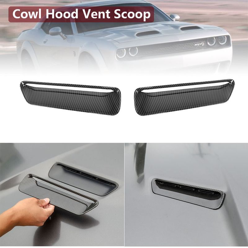 For 15-22 Dodge Challenger SXT Black Cowl Hood Scoop Air Vent Trim Cover Bezels | UK
