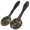Decorative Horn Serving Spoon Salad Spork Set Carp Scale Pattern Large Size