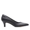 Clarks womens Linvale Jerica Pump, Black Leather, 9 US