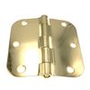 3 Pack Warwick 3 1/2" Door Hinges 5/8" Radius Corner Polished Brass DA3012PB