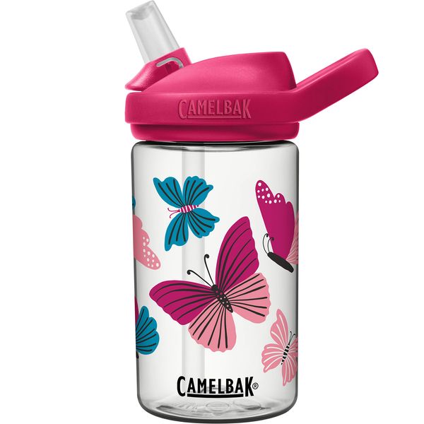 CamelBak eddy+ 14oz Kids Water Bottle with Tritan Renew – Straw Top, Leak-Proof When Closed, Colorblock Butterflies