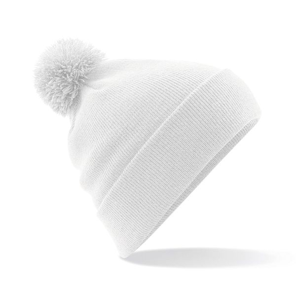 Beechfield - Original Pom Pom Beanie - Cuffed Design - White
