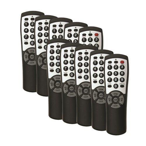 10-pack Brightstar BR100B Universal TV Remote