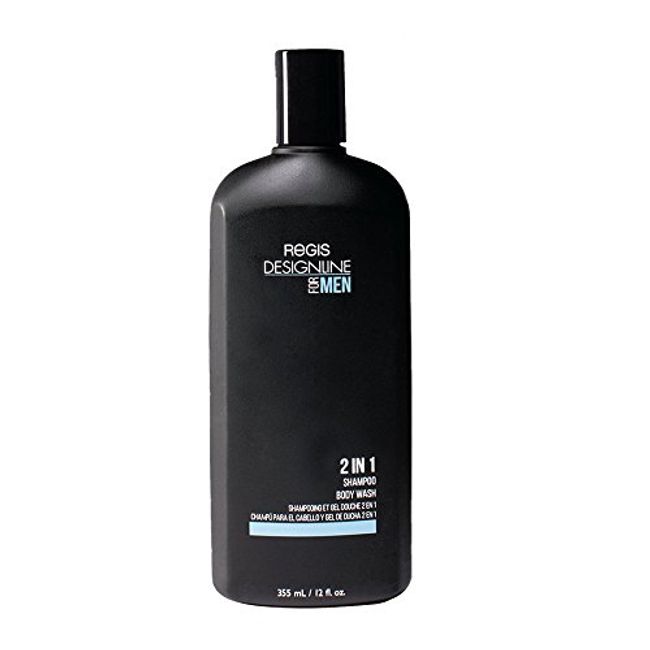 DESIGNLINE 2 in 1 Shampoo + Body Wash, 12 oz - Regis Dual Combination of Shampoo and Cleansing Shower Gel Soap for Men