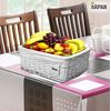 Arpan Personalised Text White Wicker Gift Hamper Storage Basket with White Cloth Lining