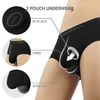 DAVID ARCHY Men's 4 Pack Micro Modal Separate Pouch Briefs with Fly (M, Black/Dark Gray)