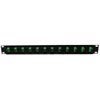 12 Port SC Fiber Patch Panel APC Singlemode (Green Couplers) (Loaded 1u) 19"
