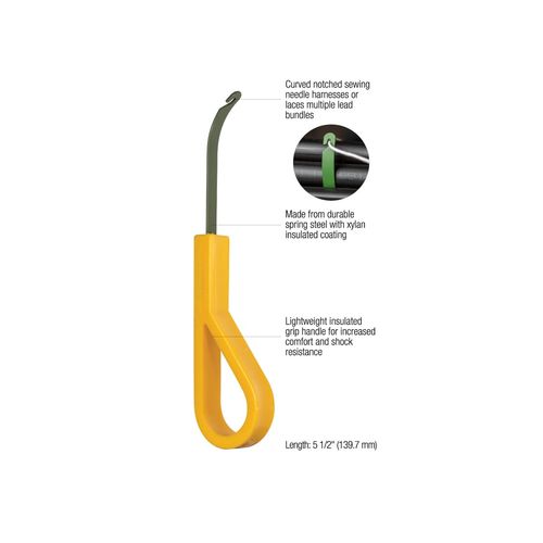 Jonard Tools JIC-3209, Xylan Insulated Cable Lacing Needle with Yellow Grip Handle, 5 1/2" Length